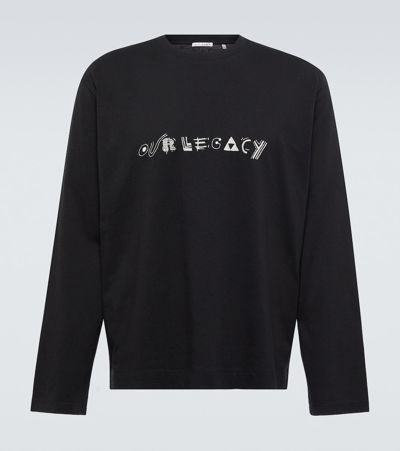 Our Legacy Embroidered Cotton T-shirt In Black