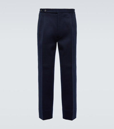 Maison Margiela Milano Stitch Wool Blend Trousers In Blue