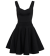 ALAÏA SWEETHEART-NECK WOOL-BLEND MINIDRESS