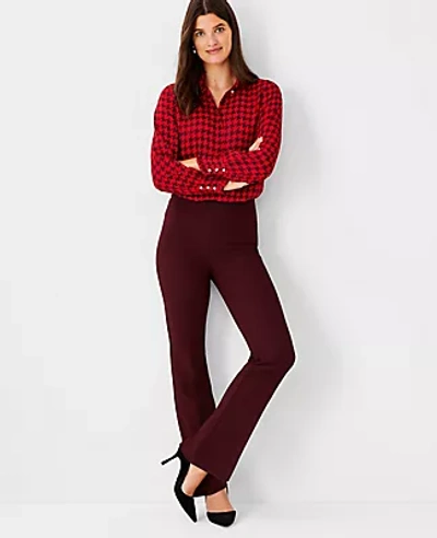 Ann Taylor The Petite High Waist Side Zip Trouser Pant In Bold Bordeaux