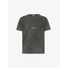 SAINT LAURENT LOGO-PRINT FADED-WASH REGULAR-FIT COTTON-JERSEY T-SHIRT