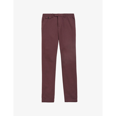 Ted Baker Genay Slim-fit Stretch Cotton-blend Chinos In Maroon