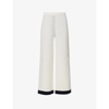 Zimmermann Women's High Tide Wool Wide-leg Pants In Cream/navy