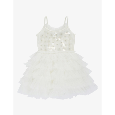 Tutu Du Monde Babies' Shine Bright Cotton-jersey And Tulle Mini Dress -24months In Milk
