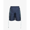 Saul Nash Ventilation Relaxed-fit Straight-leg Shell Shorts In Navy / Light Blue
