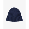 The Inoue Brothers Ribbed Alpaca-wool Beanie In Navy