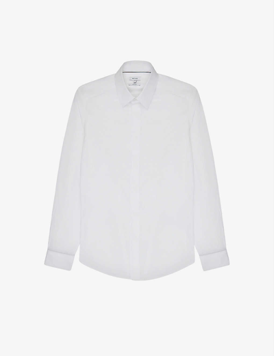 Reiss Kiana Slim-fit Cotton-stretch Shirt In White