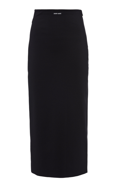 Miu Miu High-waist Stretch Midi Skirt In Black