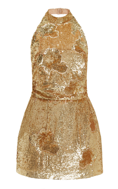 oscar de la renta gold sequin dress Oscar de la Renta by Oscar De La Renta - Black Women Formal Dress main image 0