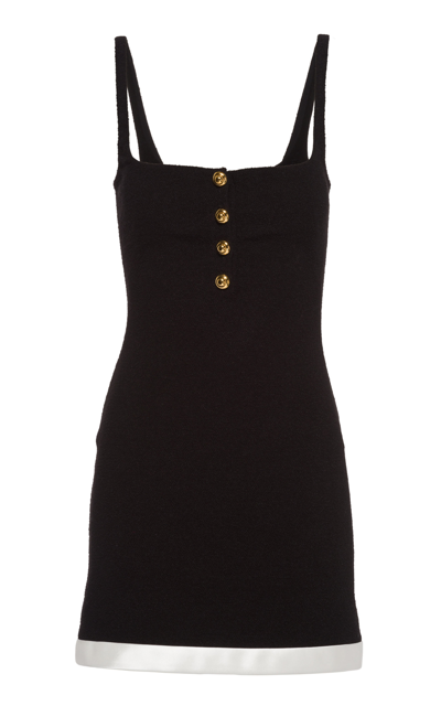 Miu Miu Square-neck Boucle Mini Dress In F0002 Nero