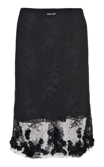 定番のお歳暮 Detail Floral-lace Miu Miu Midi ModeSens | Black In Skirt スカート
