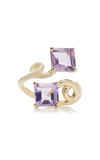 Bea Bongiasca Gold And Panna B Square Amethyst Ring In Multi