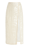Lapointe Sequin High-waisted Midi Skirt In Ivory