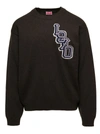 Kenzo Logo Patch Crewneck Knit Jumper In Green