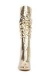 New York And Company Earla Ruched Shaft Boot In Gold