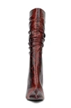 New York And Company Earla Ruched Shaft Boot In Burgundy