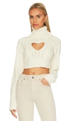 FOR LOVE & LEMONS VERA CROPPED CUT OUT SWEATER