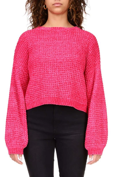 Sanctuary Under The Stars Chenille Sweater In Power Pink