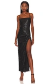 Superdown Chrissy Slit Maxi Dress In Black