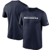 Nike Men's College Navy Seattle Seahawks Wordmark Legend Performance T-shirt In Navy