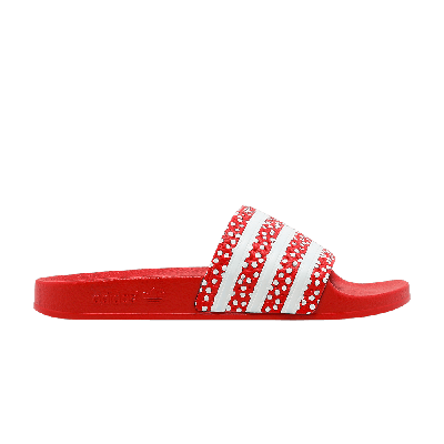 Pre-owned Adidas Originals Wmns Adilette Slide 'polka - Vivid Red'