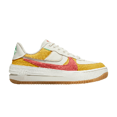Pre-owned Nike Wmns Air Force 1 Plt.af.orm Lv8 'yellow Ochre Magic Ember' In Cream