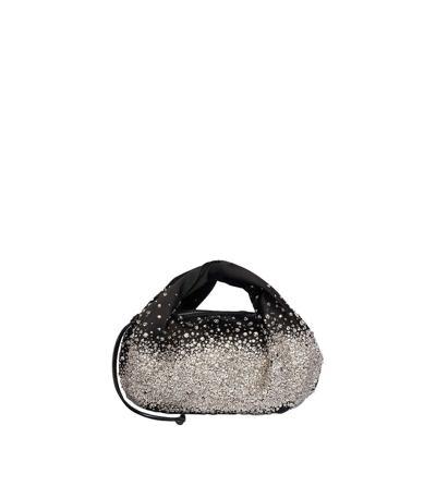 Dries Van Noten Embellished Hobo Bag In Black/silver