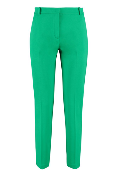 Pinko High Waist Straight Leg Tailored Pants In Green