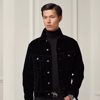 Ralph Lauren Stretch Velvet Trucker Jacket In Polo Black
