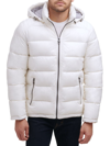 Guess Men's Quilted Zip Up Puffer Jacket In White