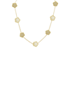 Jan-kou Jankuo Women's Flower 14k Goldplated Cubic Zirconia Station Clover Necklace In Yellow White