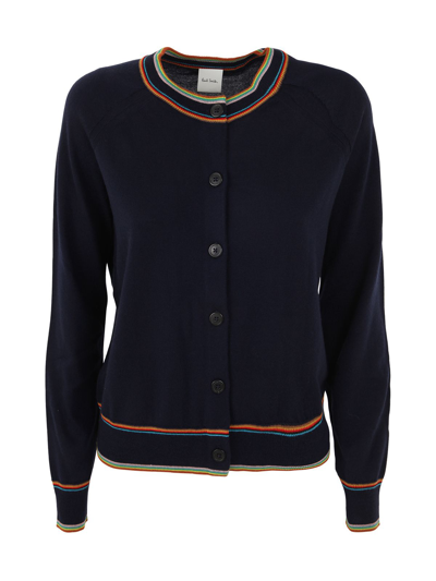 Paul Smith Womens Knitted Cardigan With Buttons In Blue