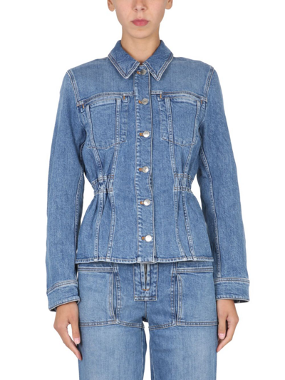 Stella Mccartney Elasticated Waist Denim Jacket In Blue