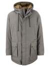 PESERICO LONG DOWN JACKET IN SOFT TECHNICAL PURE WOOL FLANNEL