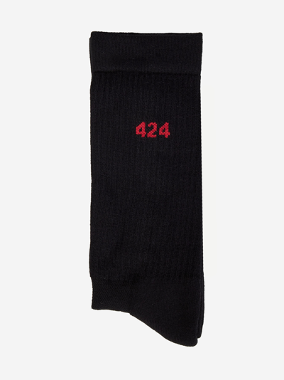 Fourtwofour On Fairfax Socks In Black