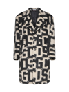 Gcds Monogram-print Single-breasted Coat In Mix