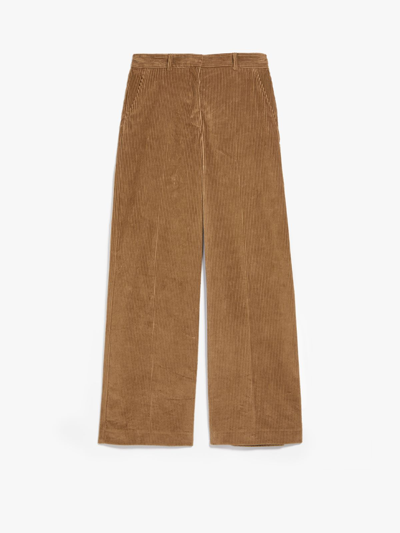 Weekend Max Mara Pantalone Lusso In Velluto Di Cotone Marroni 51360223600006 In Camel