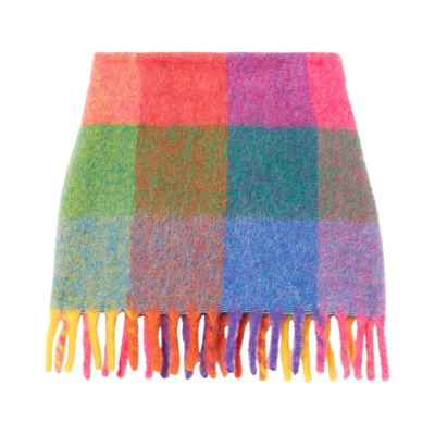 Mc2 Saint Barth Kids' Girl Skirt With Fringes In Multicolor