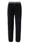 Alexander Wang Stretch Corduroy Pants With Logo Elastic In Black
