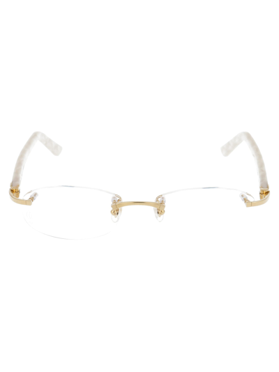 Cartier Eyewear In 002 Gold White Transparent