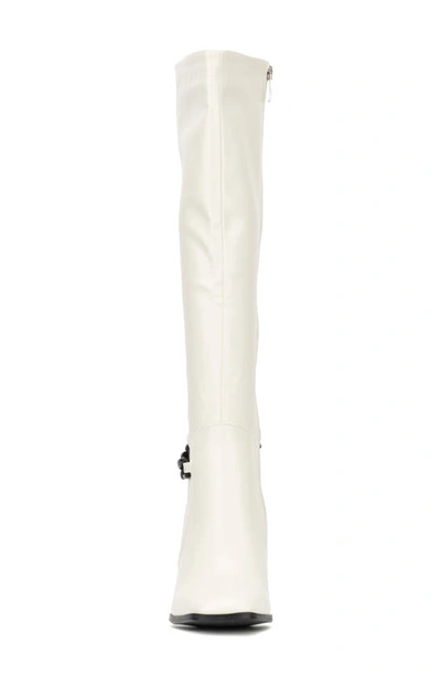 Torgeis Lauren Knee High Boot In Off White