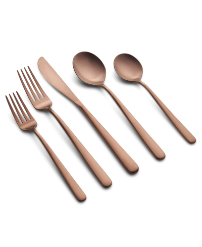 Cambridge Silversmiths Lorenn Satin 20-piece Flatware Set In Copper