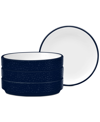 Noritake Colortex Stone Stax Mini Plates, Set Of 4 In Navy