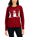 KAREN SCOTT PETITE HOLIDAY SWEATER, CREATED FOR MACY'S