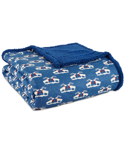 Micro Flannel Reverse To Sherpa Blanket, Full/queen In Kissmedeer