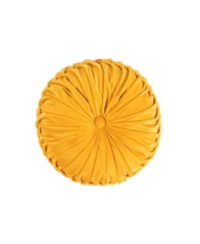 Lush Decor Holan Velvet Decorative Pillow, 18" Round In Mineral Yellow