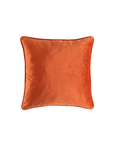 Lush Decor Solid Velvet Decorative Pillow, 20" X 20" In Autumn Leaf