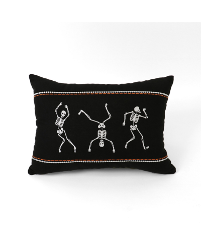 Lush Decor Dance Skeleton Decorative Pillow, 13" X 18" In Black