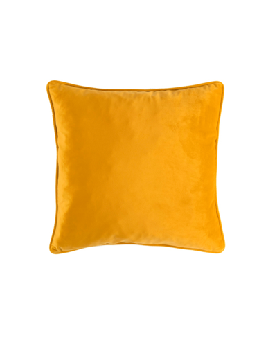 Lush Decor Solid Velvet Decorative Pillow, 20" X 20" In Mineral Yellow