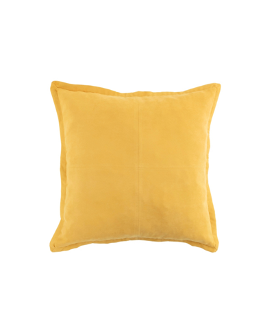 Lush Decor Faux Suede Decorative Pillow, 20" X 20" In Mineral Yellow